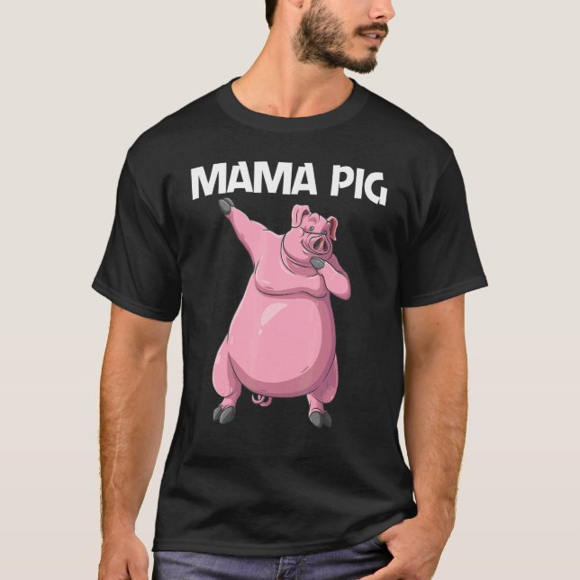 Cute Pig For Women Mum Livestock Animal Food   T-Shirt (Front)