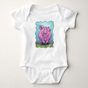 Cute Pig Front and Back T-Shirts