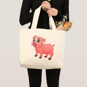 Cute Pig Gift Farmers Wife Country Farm Girl Large Tote Bag
