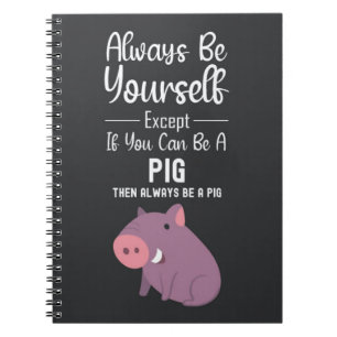 Cute Pig Gifts Funny Cool Animal Humor Piggy Notebook