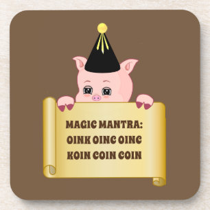 Cute Pig Guru Coaster