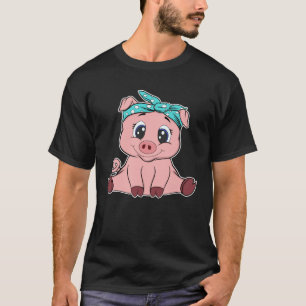 Cute pig headscarf little pig T-Shirt