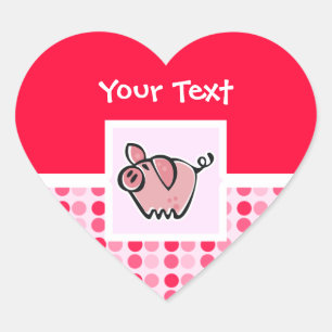 Cute Pig Heart Sticker
