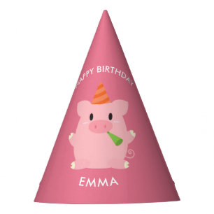 Cute Pig Kids Birthday Party Hat