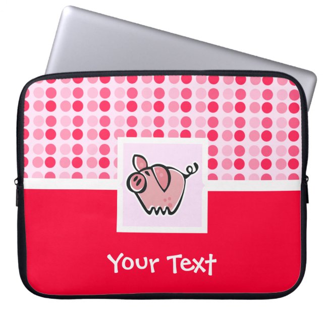 Cute Pig Laptop Sleeve (Front)