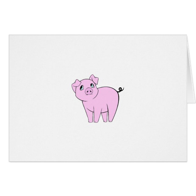 Cute Pig, Little Pig, Piggy, Pink Pig, Farm Animal (Front Horizontal)