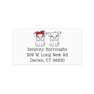 Cute Pig Lover Cartoon Piglet Country Farm Life Label