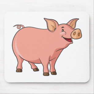 Cute Pig Lover Farmer Country Farm Girl Cartoon Mouse Pad