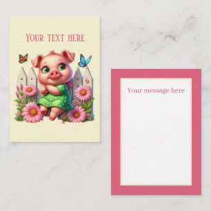 Cute pig lovers add message card