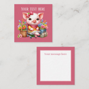Cute pig lovers add message card