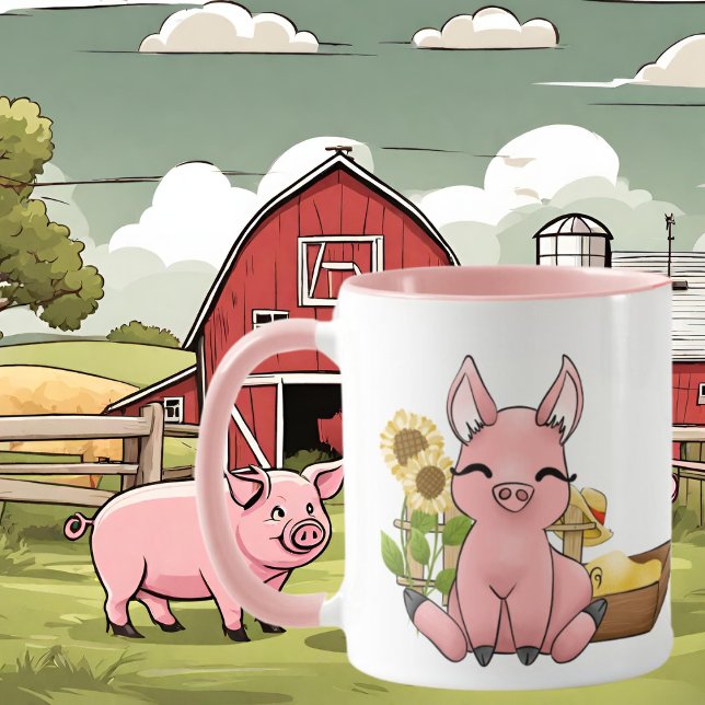 cute pig lovers add monogram Mug  (Creator Uploaded)