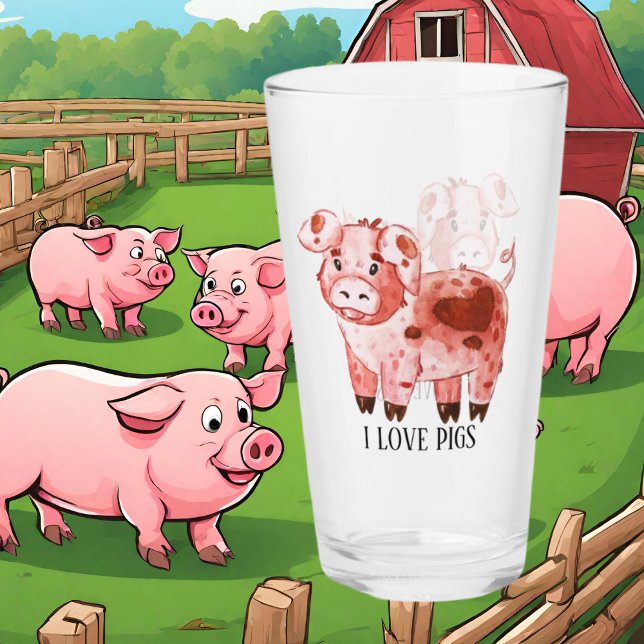 cute pig lovers add name glass (Creator Uploaded)
