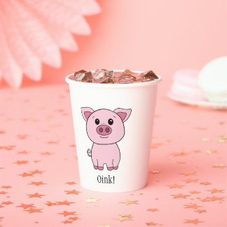 Cute Pig Oink! Cute Cow Moo! Farm Animals Paper Cups