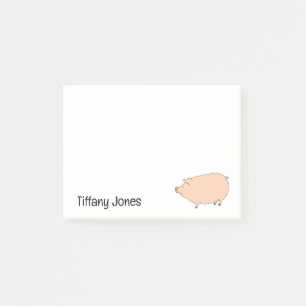 Cute Pig Personalised Post-it Notes