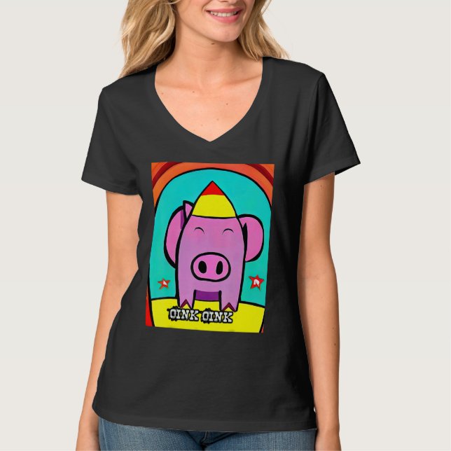 Cute Pig Piggie Oink Oink 15 T-Shirt (Front)