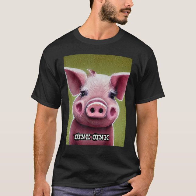 Cute Pig Piggie Oink Oink 17 T-Shirt (Front)