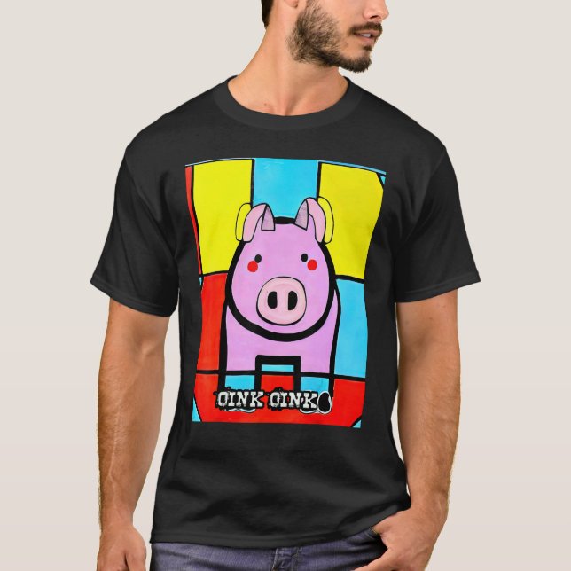 Cute Pig Piggie Oink Oink 43 T-Shirt (Front)