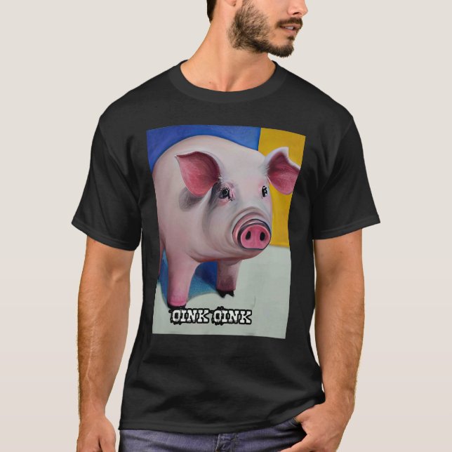 Cute Pig Piggie Oink Oink 45 T-Shirt (Front)