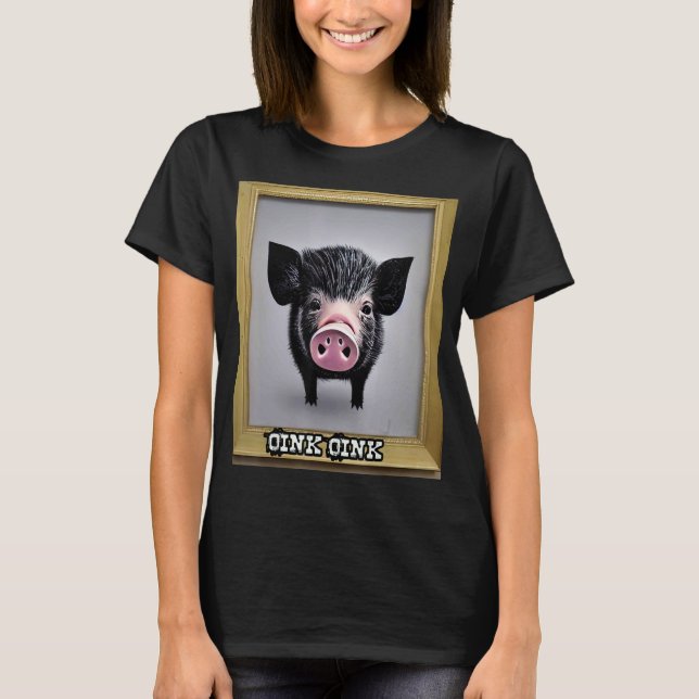 Cute Pig Piggie Oink Oink 5 T-Shirt (Front)