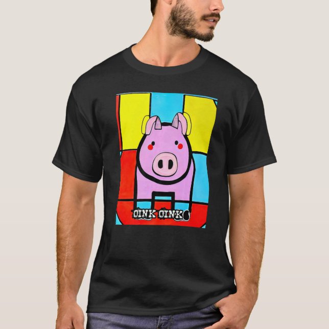 Cute Pig Piggie Oink Oink Premium_3 T-Shirt (Front)
