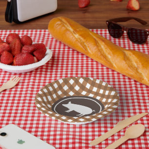 Cute Pig roast party  Paper Plate
