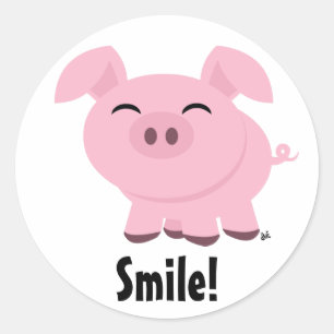 Cute Pig Smile Sticker