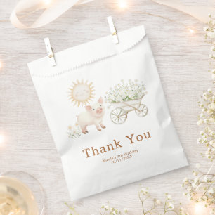 Cute Pig Wheelbarrow Birthday Favour Bags