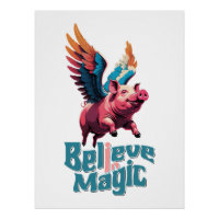 Cute Pig with Colourful wings | Believe in Magic