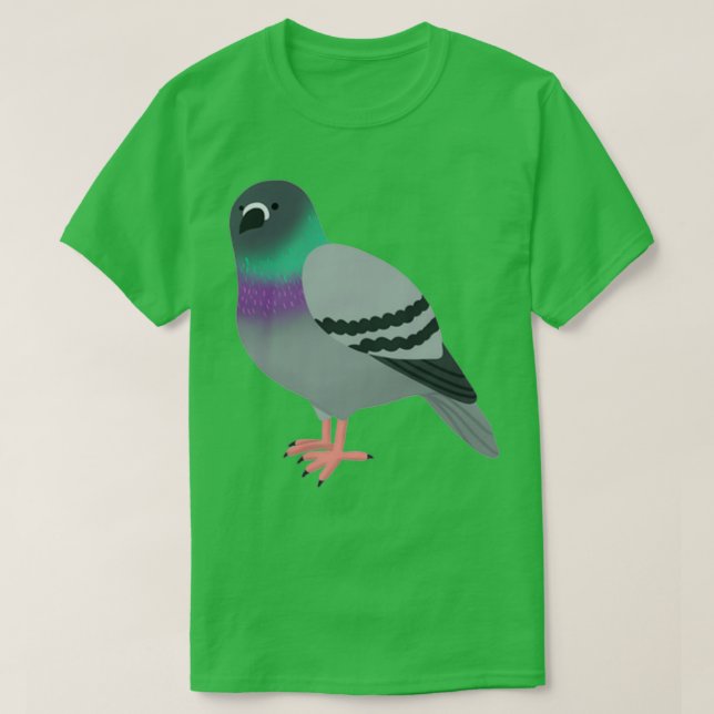 Cute Pigeon Cartoon T-Shirt (Design Front)