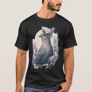 Cute Pigeon Dove Bird Flower Crown Pet Birds 1 T-Shirt