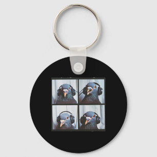 Cute Pigeon Face Autism Sensory Bird Autistic Pige Key Ring