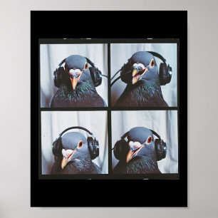 Cute Pigeon Face Autism Sensory Bird Autistic Pige Poster