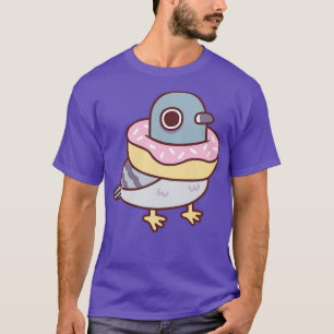 Cute Pigeon With Doughnut Necklace Funny T-Shirt
