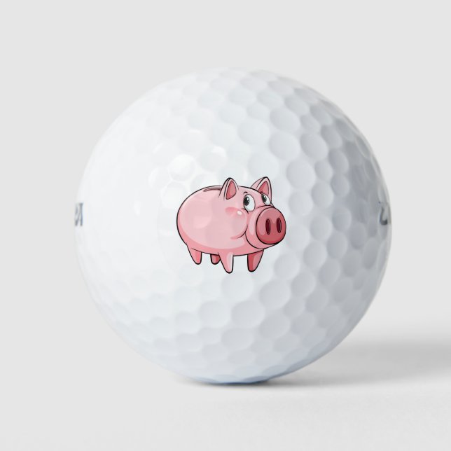 Cute piggy bank golf balls (Front)