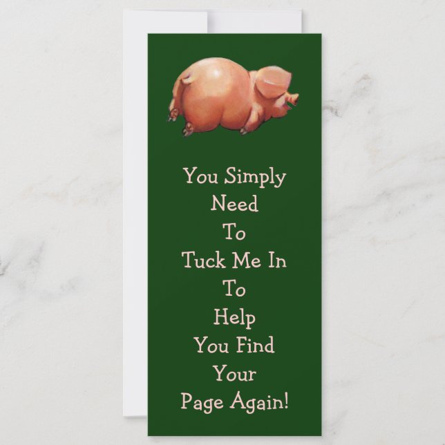 Cute Piggy BOOK MARK: Original Art: Rhyme (Front)