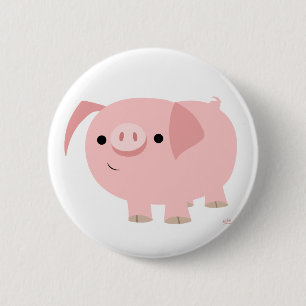 Cute piggy button badge