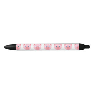Cute piggy face black ink pen