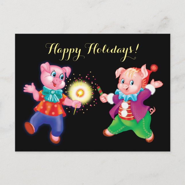 cute piggy postcard (Front)