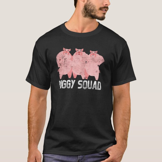 Cute Piggy Squad   Farmers Animal Pigs Farming Gru T-Shirt (Front)