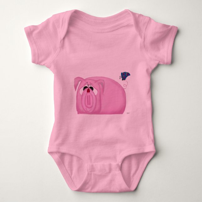 Cute Piglet Chumley And Beautiful Friends Baby Bodysuit (Front)
