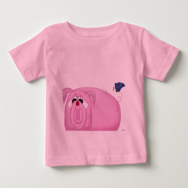 Cute Piglet Chumley And Beautiful Friends Baby T-Shirt (Front)