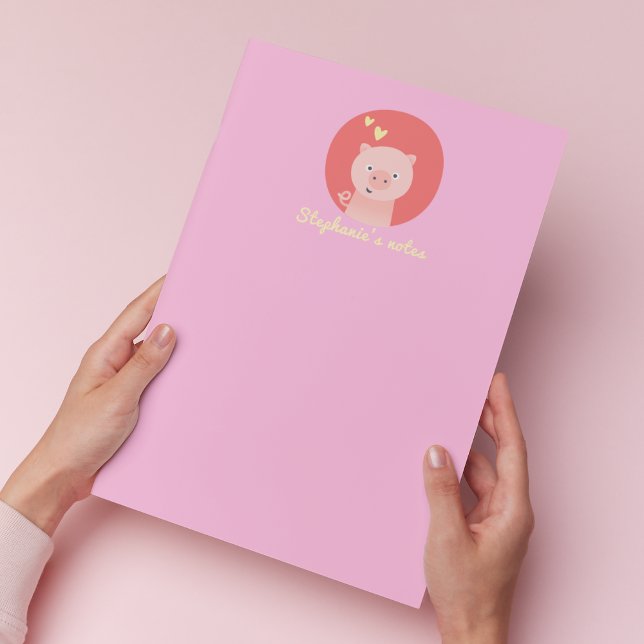 Cute Piglet - Personalised Girl's  Notepad (Creator Uploaded)