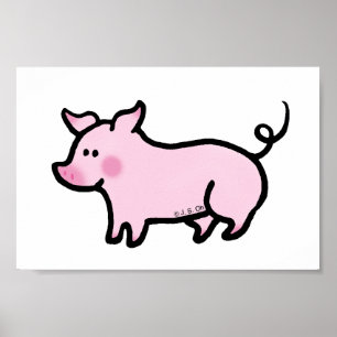 Cute piglet poster