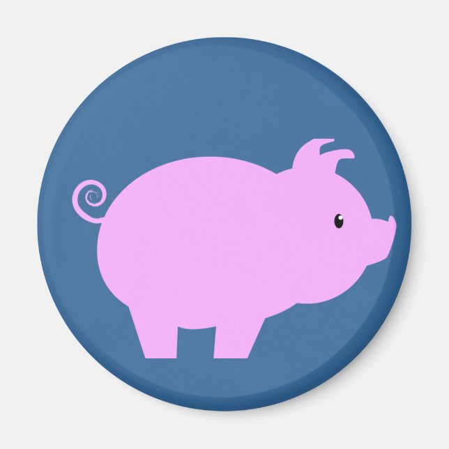 Cute Piglet Silhouette Magnet (Front)