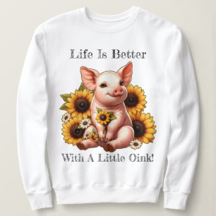 Cute Piglet Surrounded by Sunflowers Sweatshirt