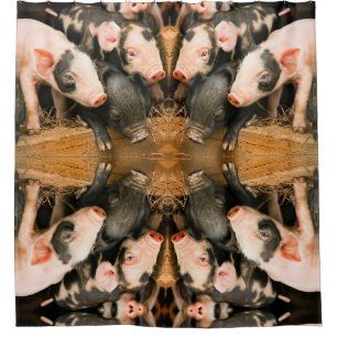 Cute piglets shower curtain