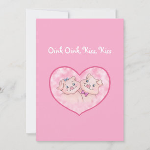 Cute Pigs in Heart Valentine's day Card