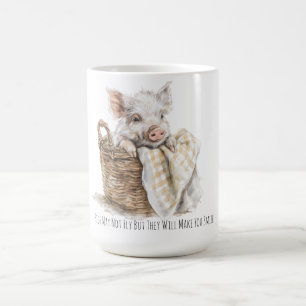 Cute Pigs May Not Fly But They will Make You Smile Coffee Mug