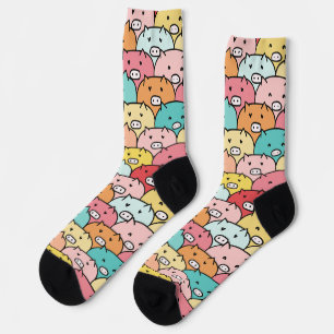 Cute pigs Seamless pattern for animal lovers  Socks
