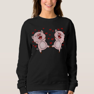 Cute Pigs Valentines Day Matching Couple Pigs Sweatshirt
